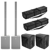 2x LD Systems MAUI 44 G2 W Active Column Loudspeaker White inc Bags